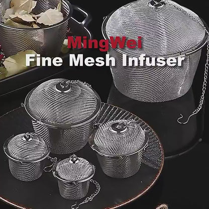 Stainless Steel Tea Strainer Extra Fine Mesh Spice Tea Filter with Extended Chain Hook for Loose Leaf