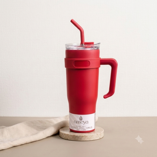 Ameya 40oz Double Wall Travel Tumbler - Red Theme