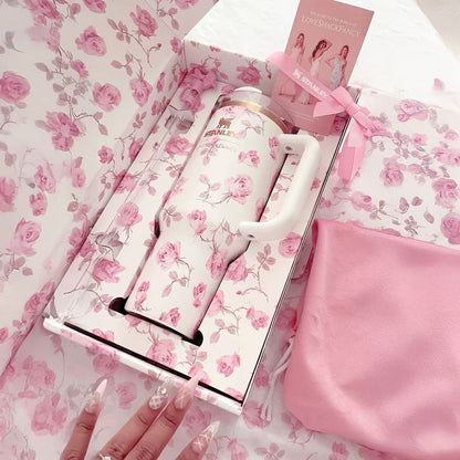 Floral Stanley Cup Stainless Steel Vacuum Insulated Tumbler Ice Coffee Cup