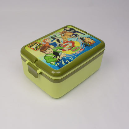 Ben 10 .3 Partitions Lunch box With Fog and Spoon