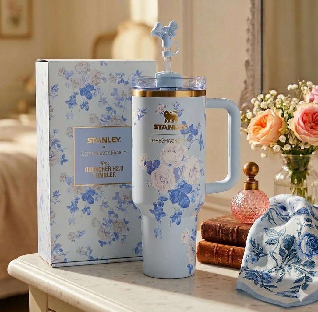 Floral Stanley Cup Stainless Steel Vacuum Insulated Tumbler Ice Coffee Cup