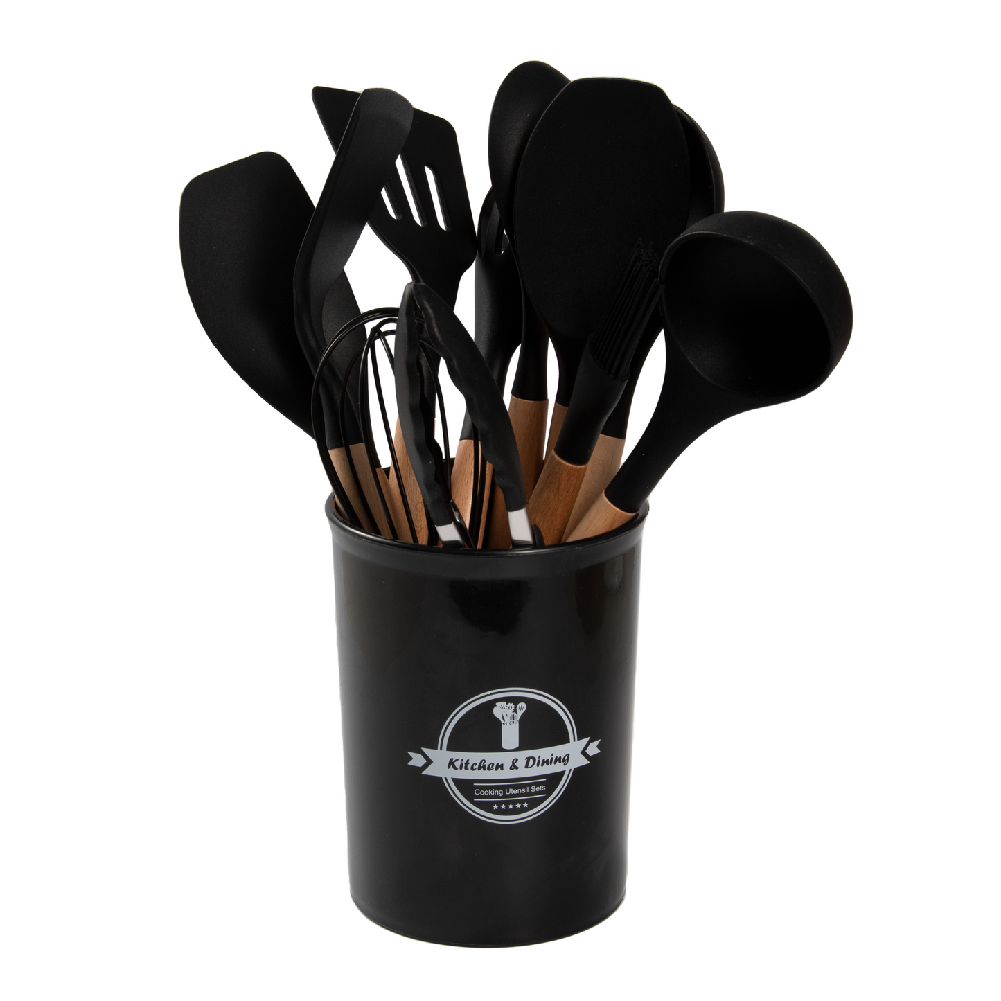 Hot Sale 12 Pieces Silicone Kitchen Accessories Cooking Tools Kitchen Spatula Utensils Sets With Wooden Handle