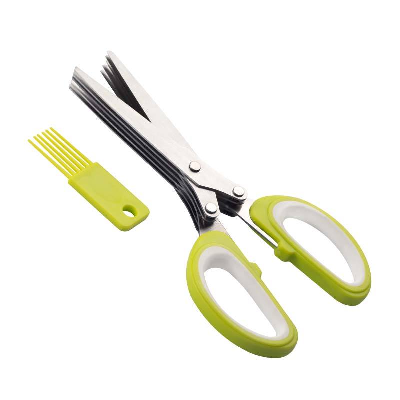 High Quality 7 Inch Multi-Layers Kitchen Scissors With Washing Comb Paper Cutting Scissors Kitchen Cutter Salad Veggie Scissors