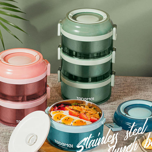 GREEN COLOR High Quality 304 Stainless Steel Food Storage Box Multilayer Lunch Organizer Container Portable Insulated Bento Box