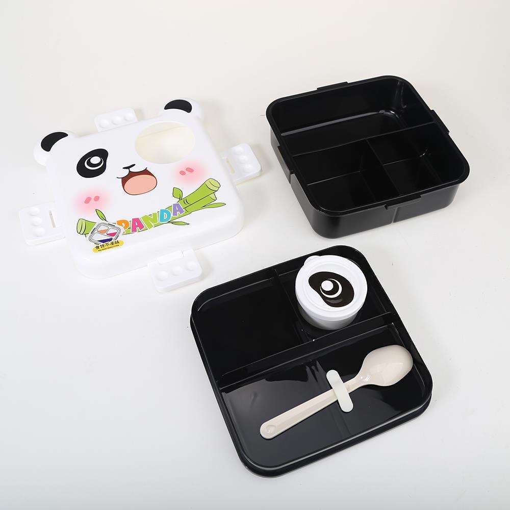 Square panda design new square plastic food storage containers